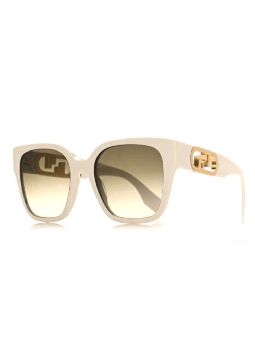Authentic FENDI Acetate O'Lock Square Sunglasses FE400631 White - Full Inclusion